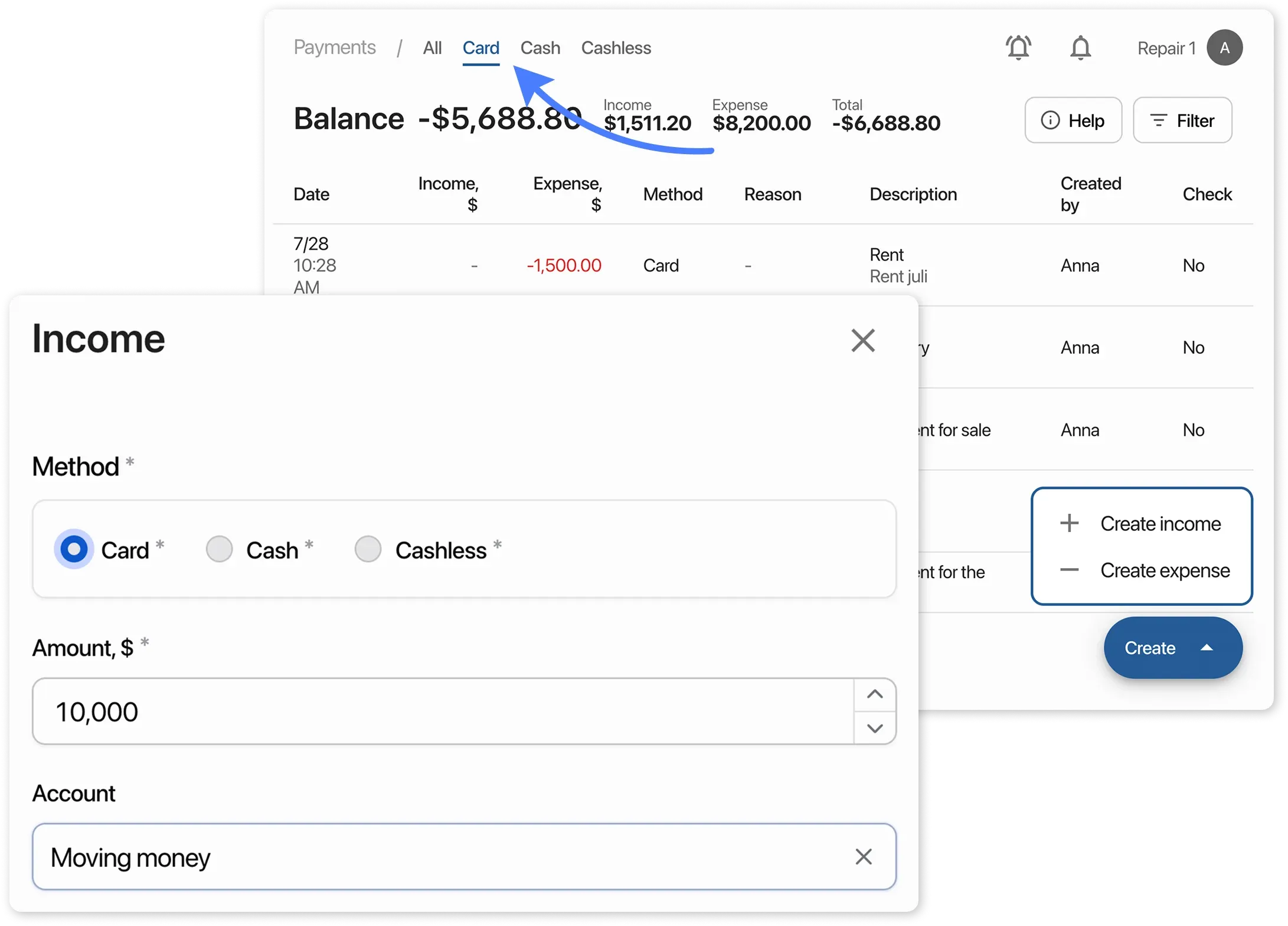 Create income