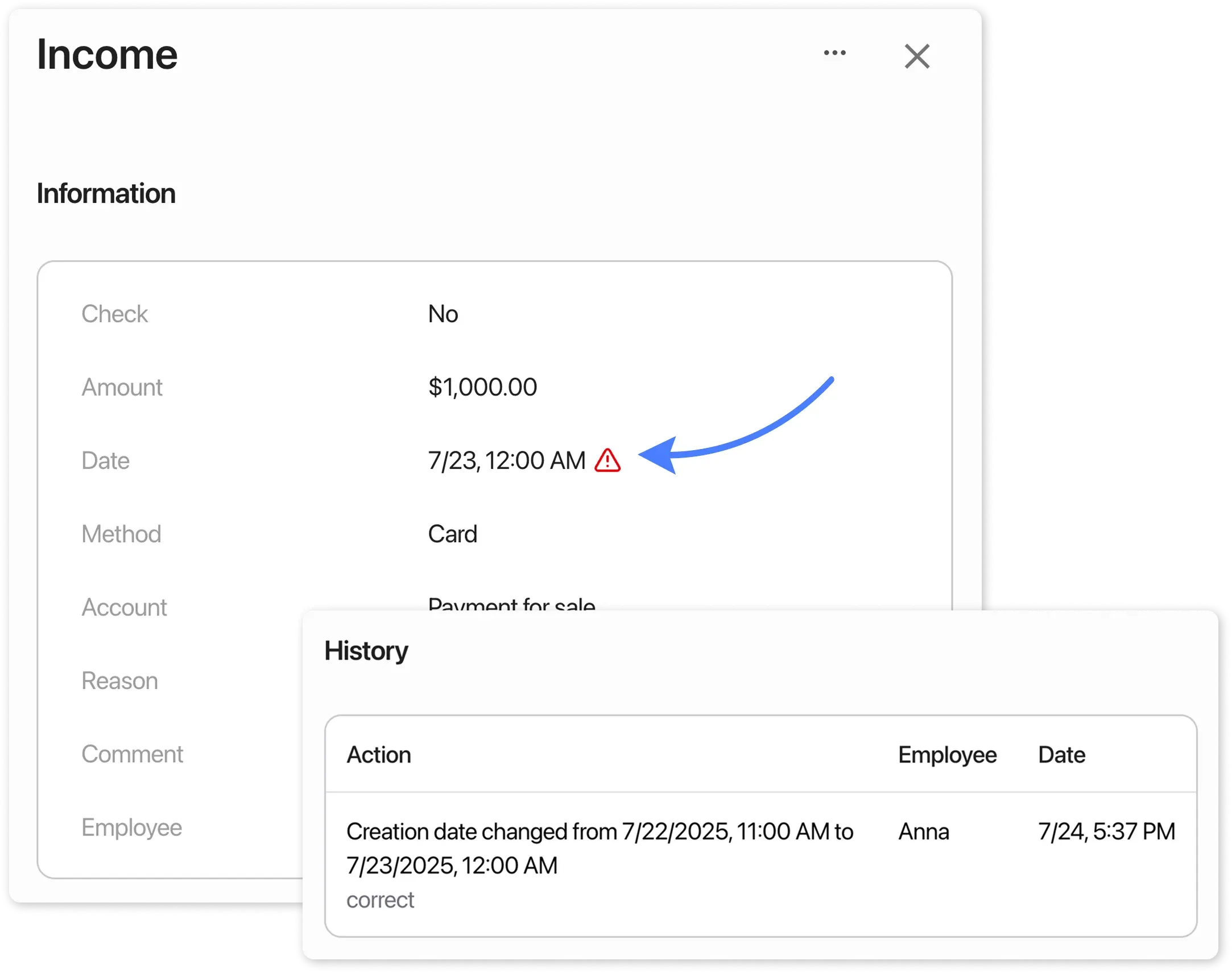 Income history