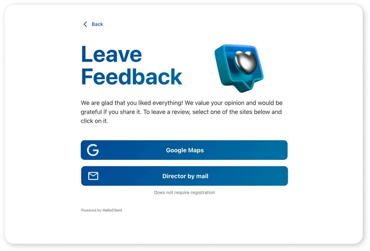 Leave Review widget
