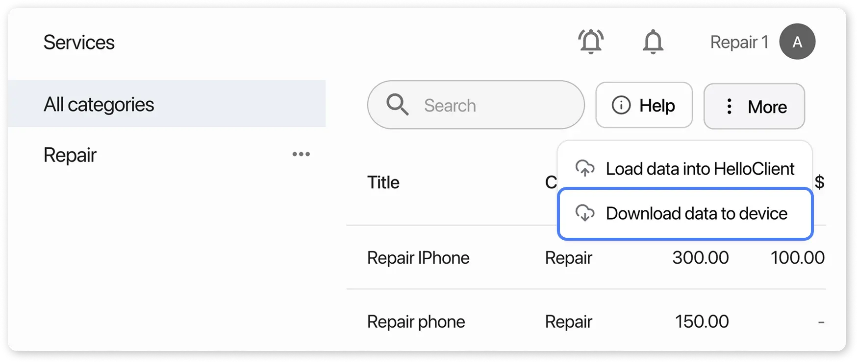 Service Export