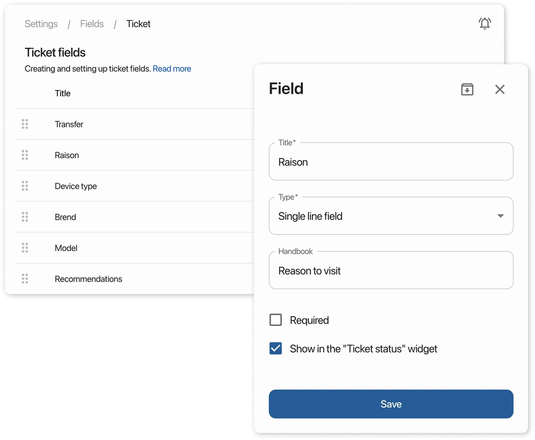 Ticket Fields