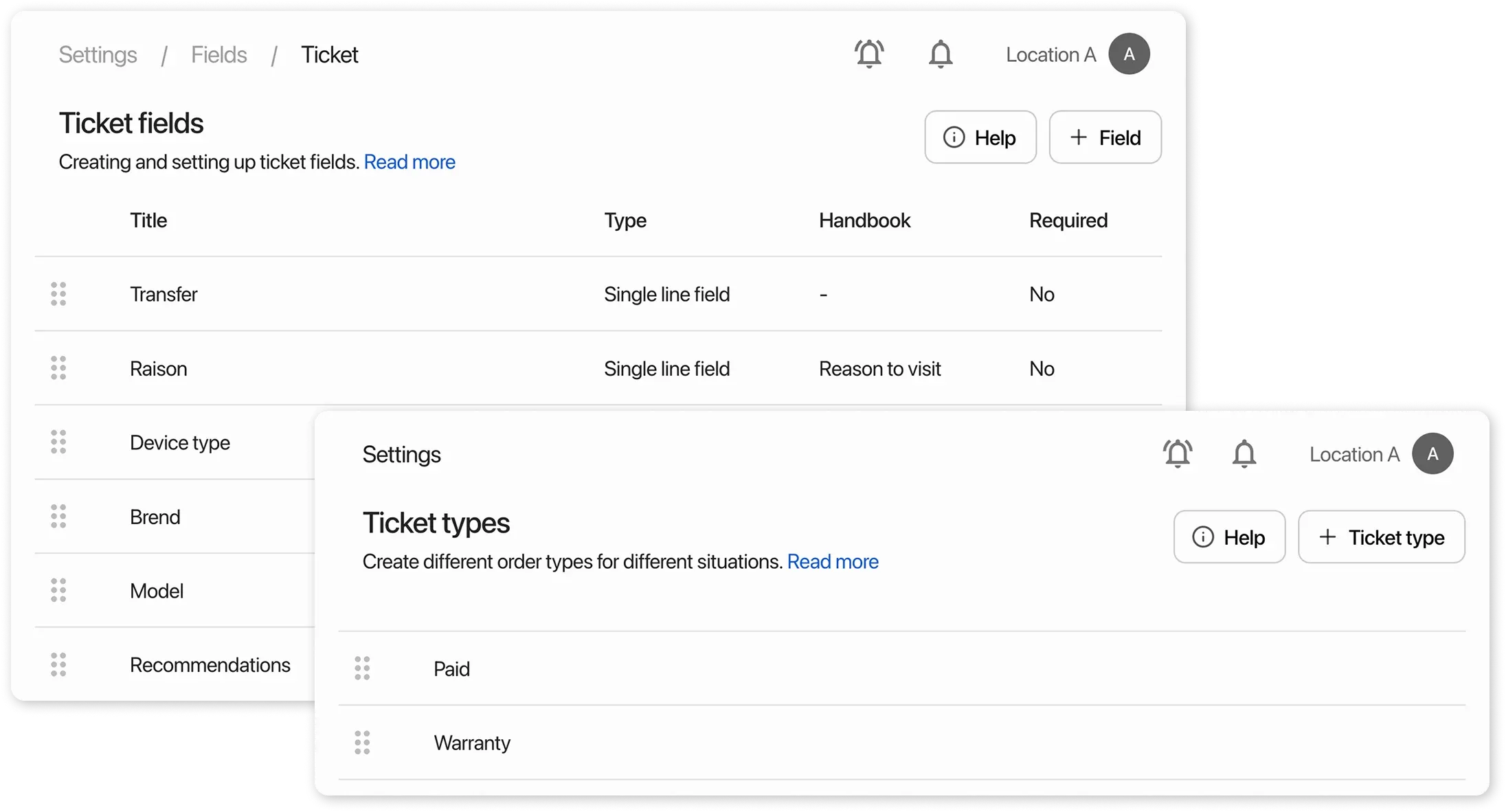 Settings: Forms